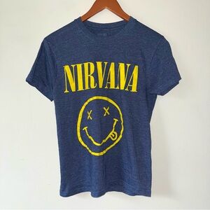 Nirvana Blue and‎ Yellow Graphic T-Shirt